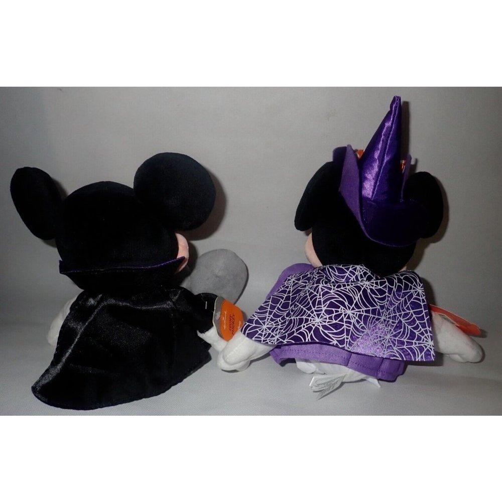 Hallmark‎ Halloween Disney Count Mickey And Witch Minnie Plush 13" New - Picture 4 of 6
